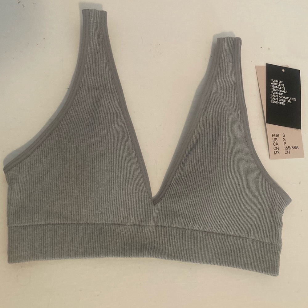 H&M grey push up bralette wireless